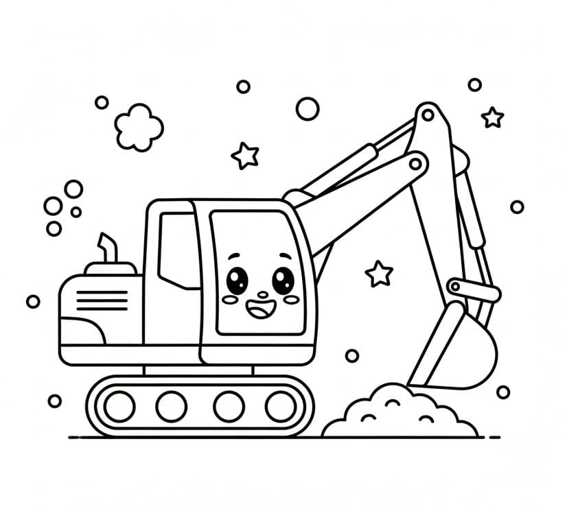 Escavatore Incantevole da colorare