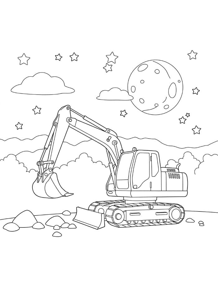 Escavatore Notturno da colorare