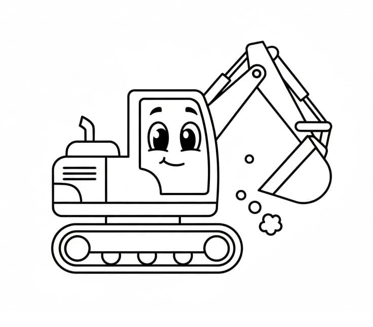 Escavatore Sorridente da colorare
