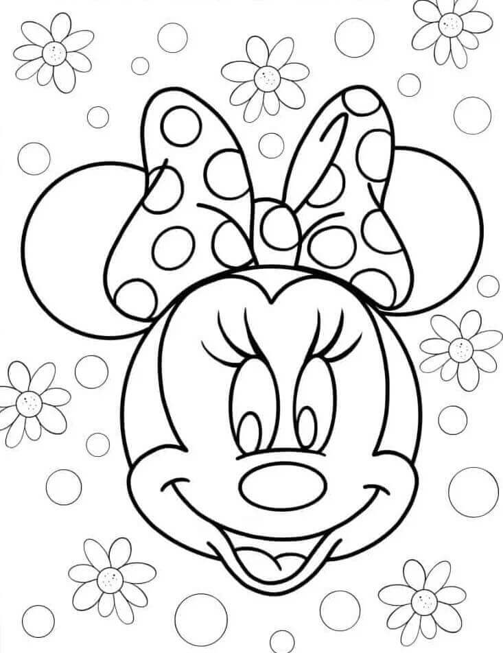 Faccia di Minnie da colorare