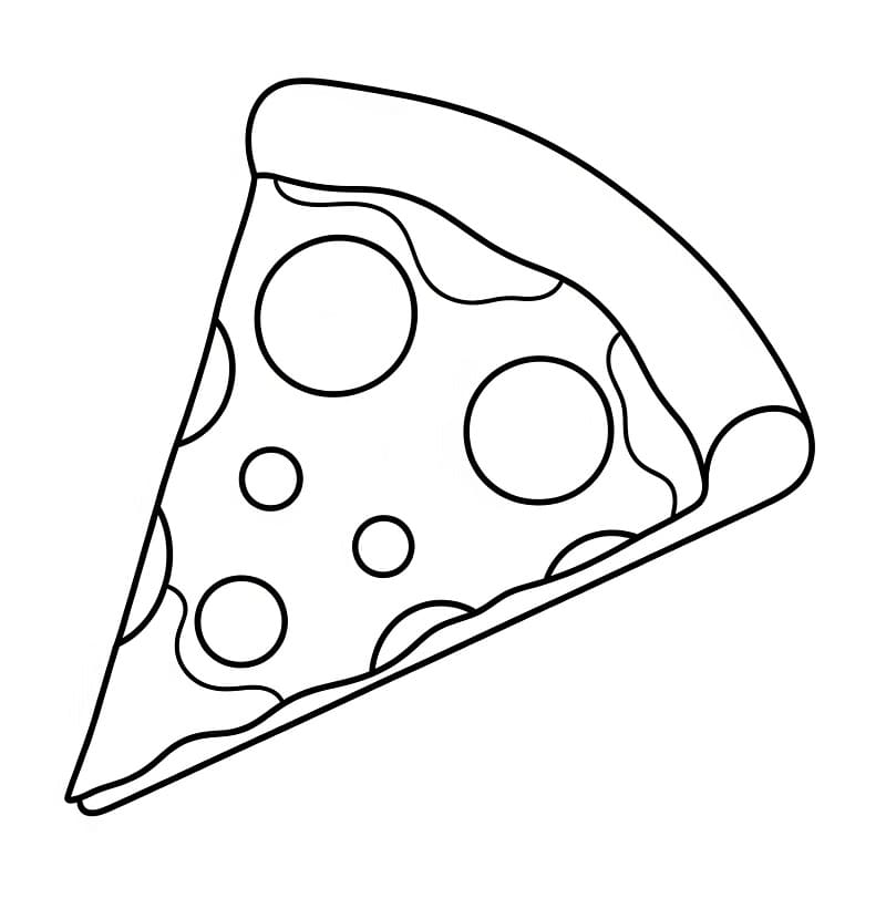 Fetta di Pizza Facile da colorare