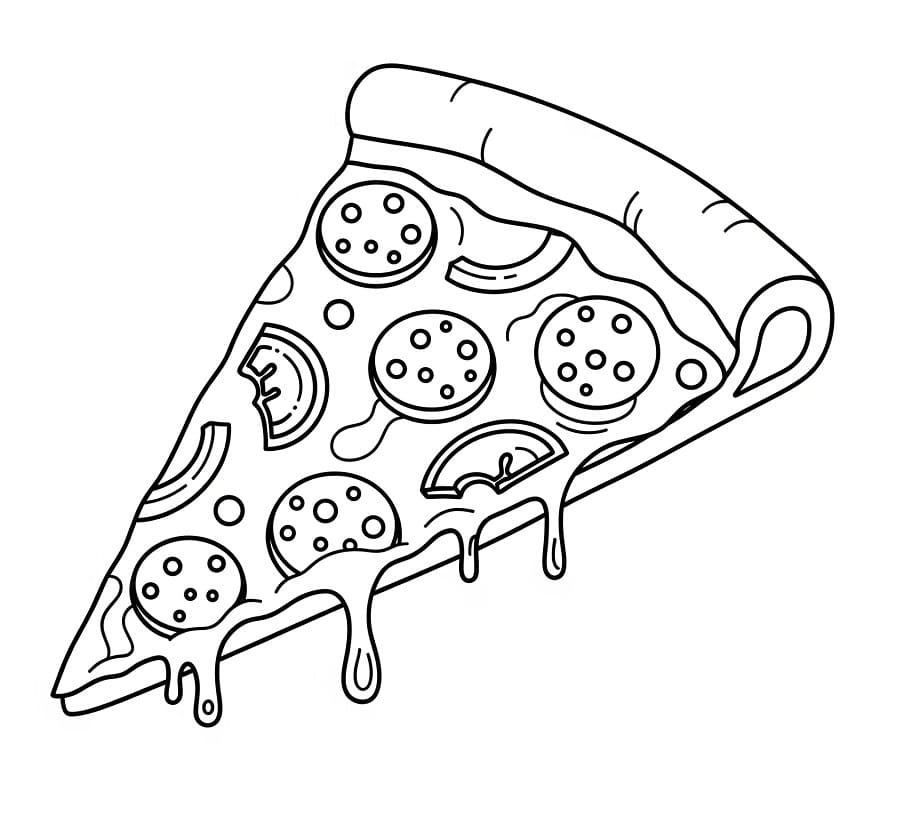 Fetta di Pizza Gustosa da colorare
