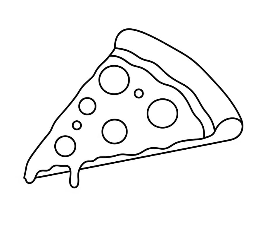 Fetta di Pizza Semplice da colorare