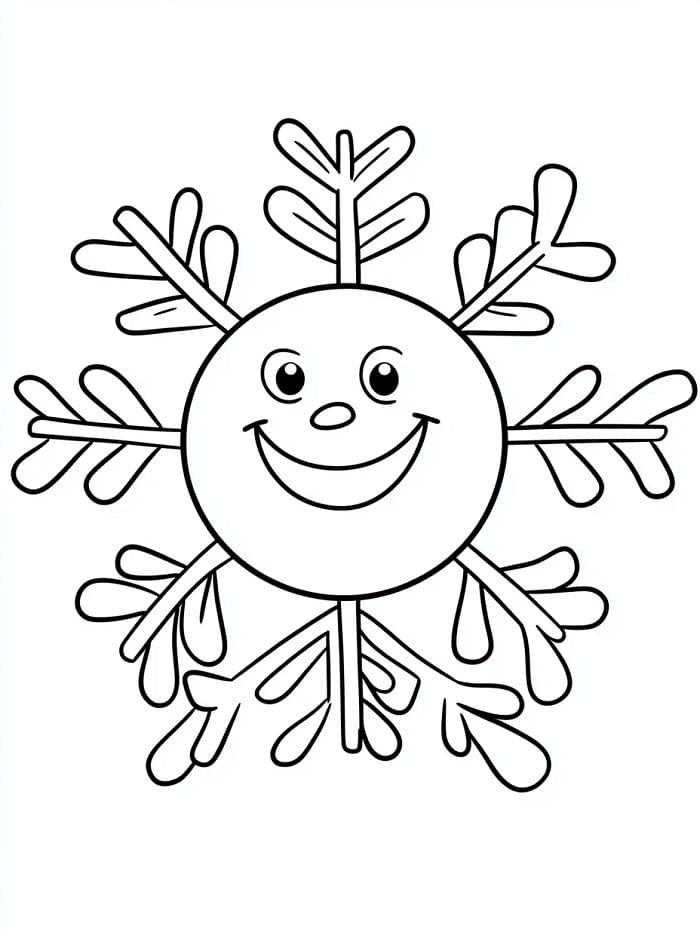 Fiocco di neve a cartone animato da colorare