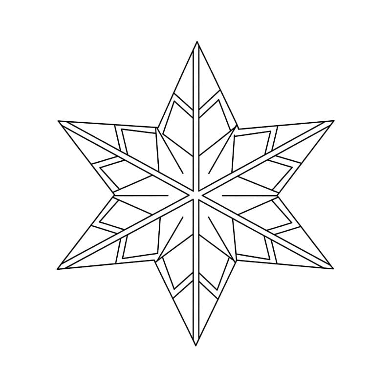 Fiocco di neve a stella da colorare