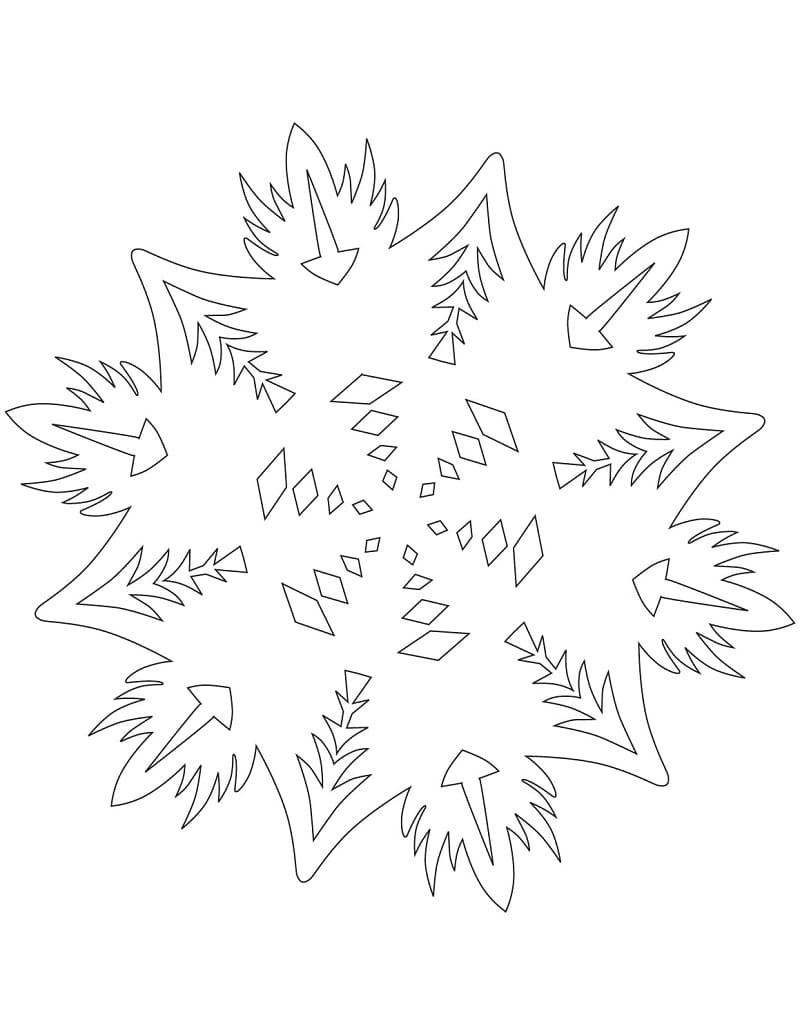 Fiocco di neve astratto da colorare