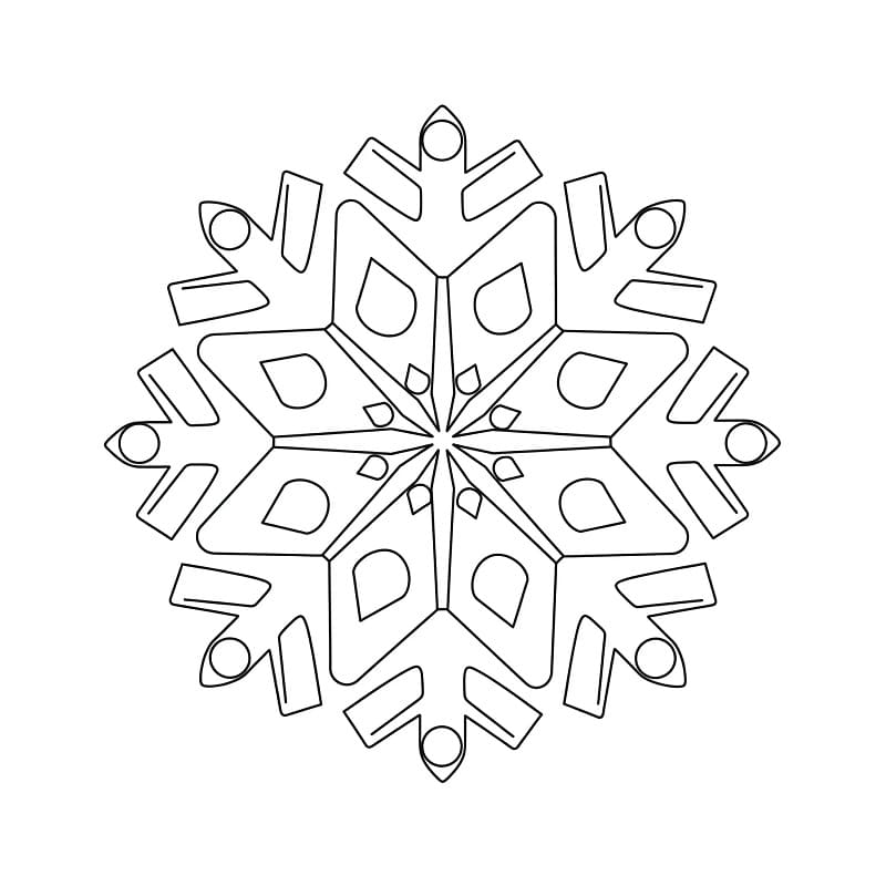 Fiocco di neve bello da colorare