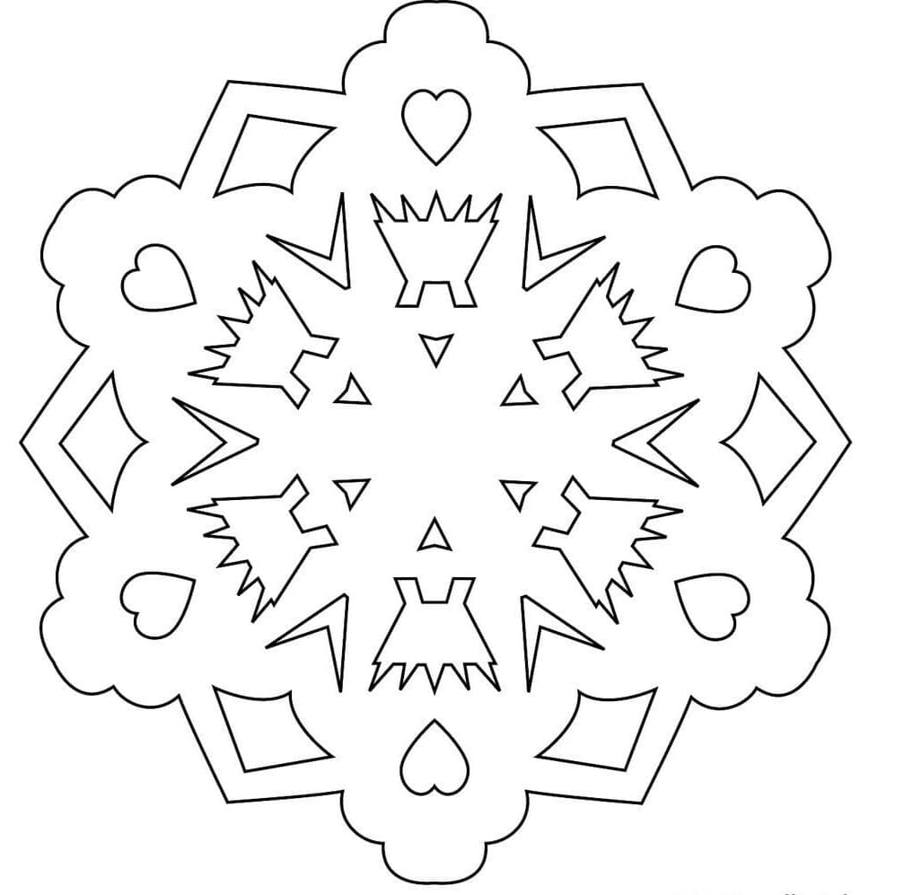 Fiocco di neve di carta da colorare
