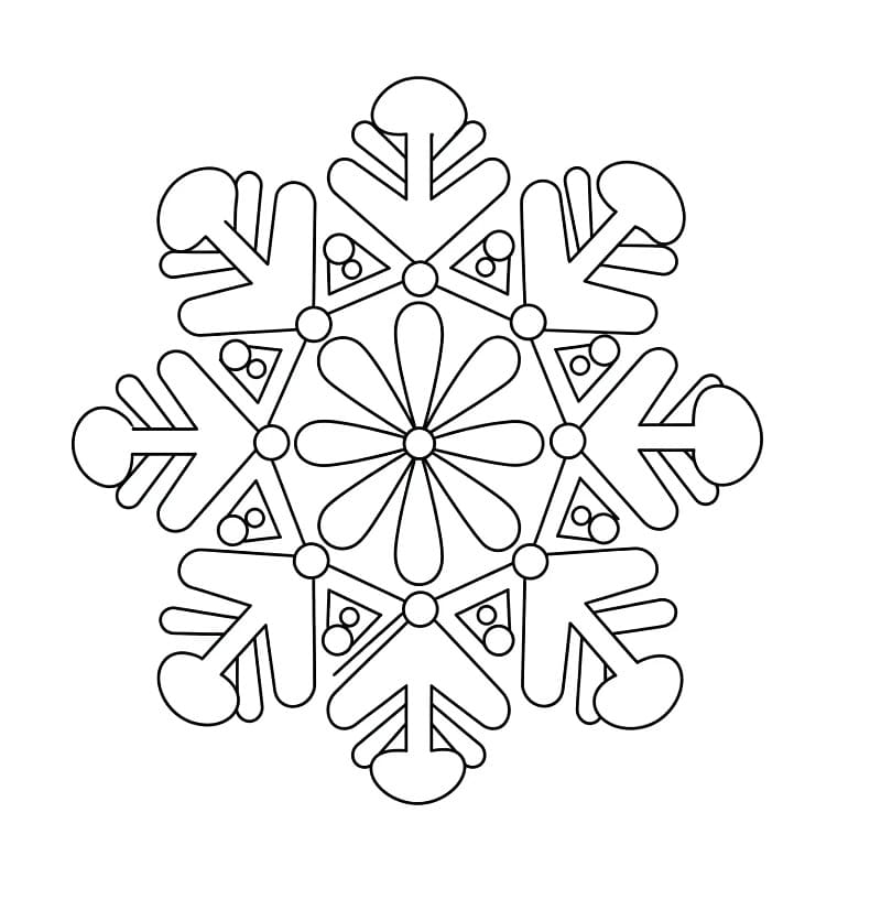 Fiocco di neve fantastico da colorare