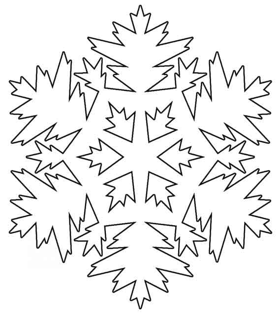 Fiocco di neve gratuito da colorare