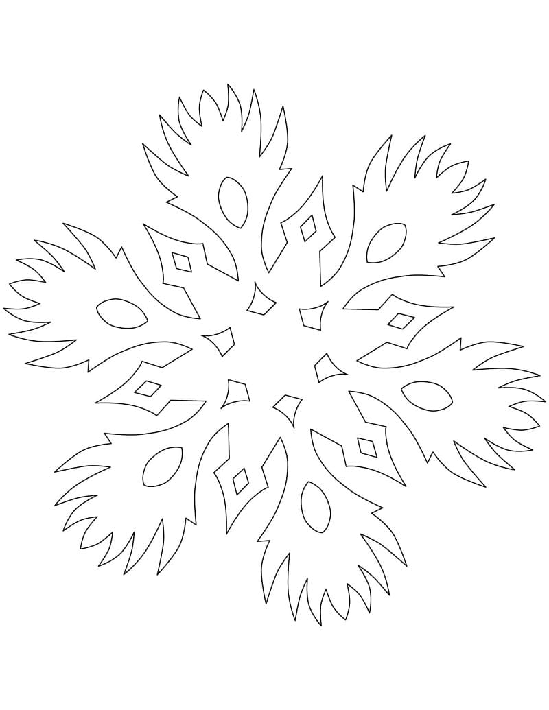 Fiocco di neve infuocato da colorare