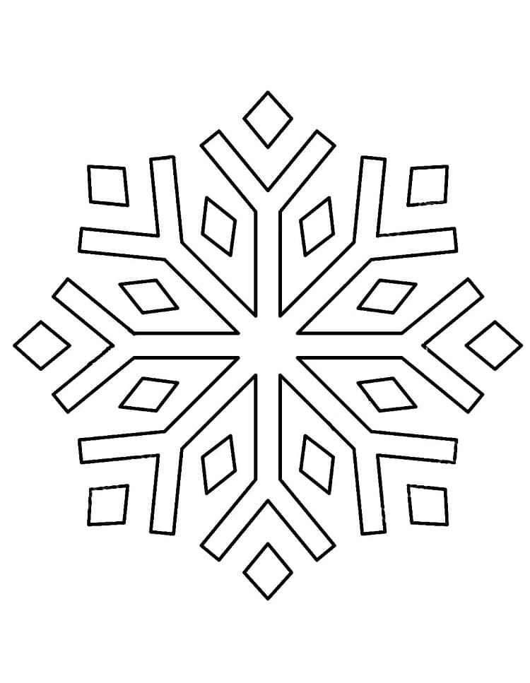 Fiocco di neve molto semplice da colorare