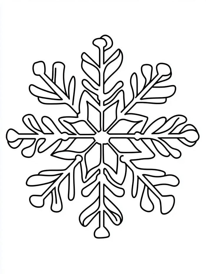 Fiocco di neve semplice da colorare