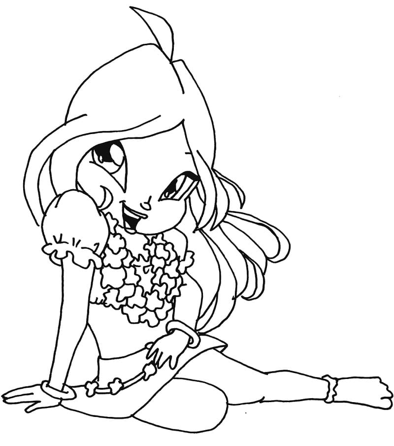 Flora adorabile del Winx Club da colorare