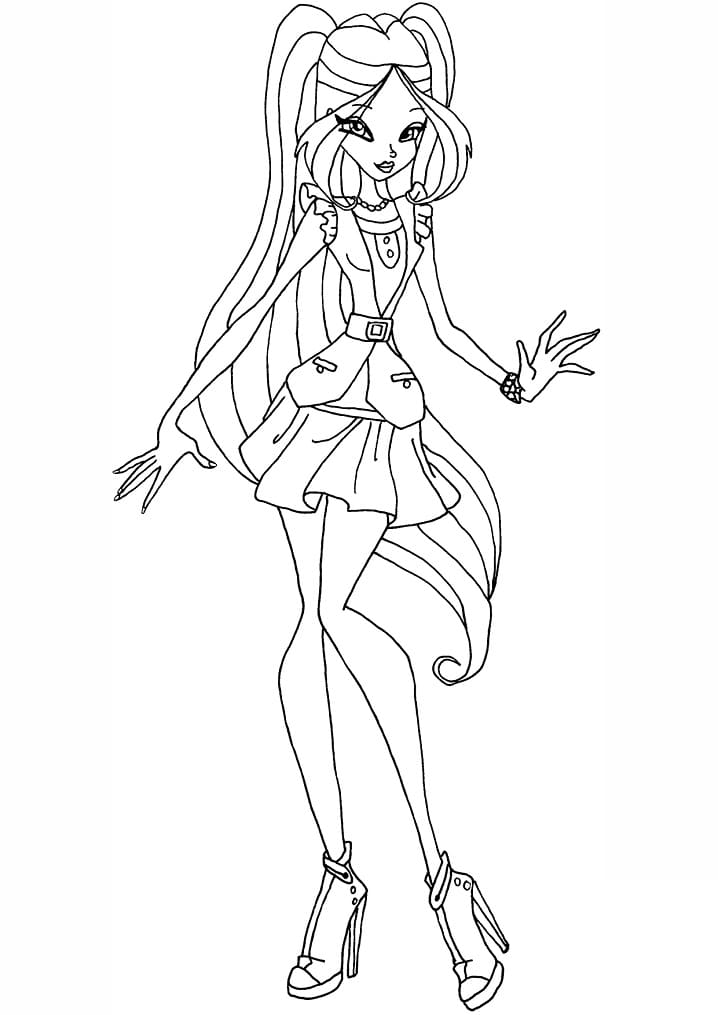 Flora bellissima del Winx Club da colorare