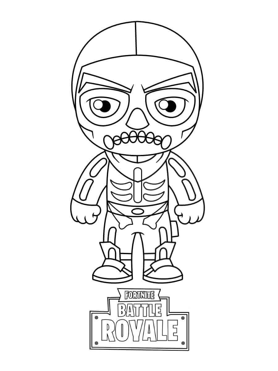 Fortnite Chibi Skull Trooper da colorare