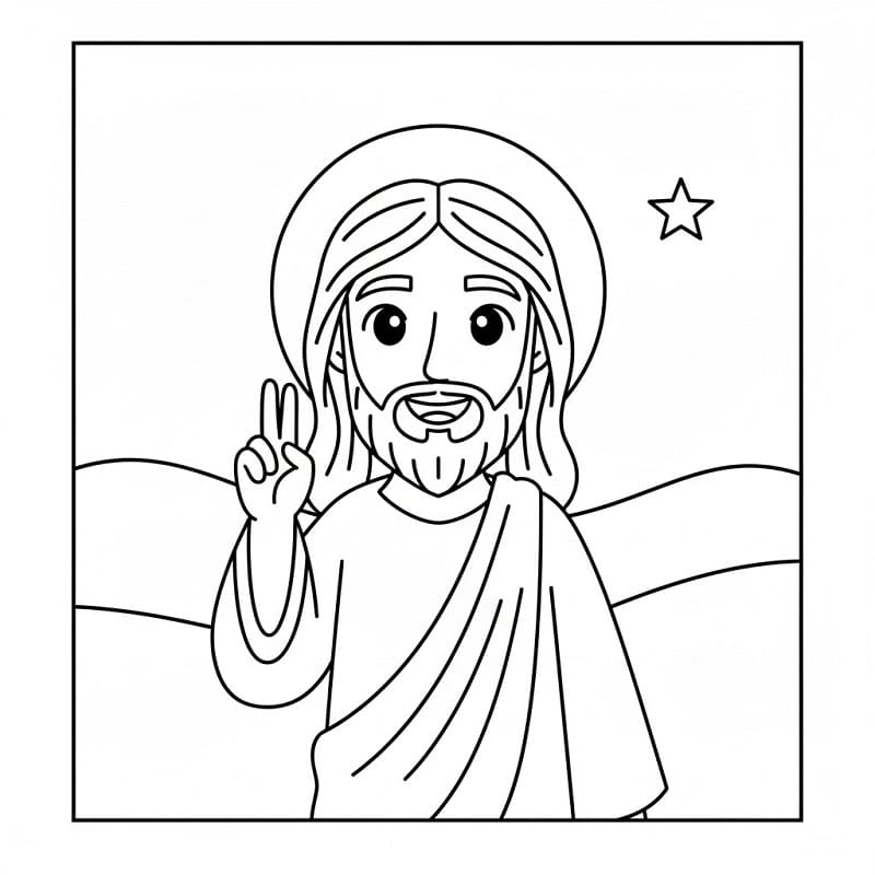 Foto gratuita di Gesù da colorare