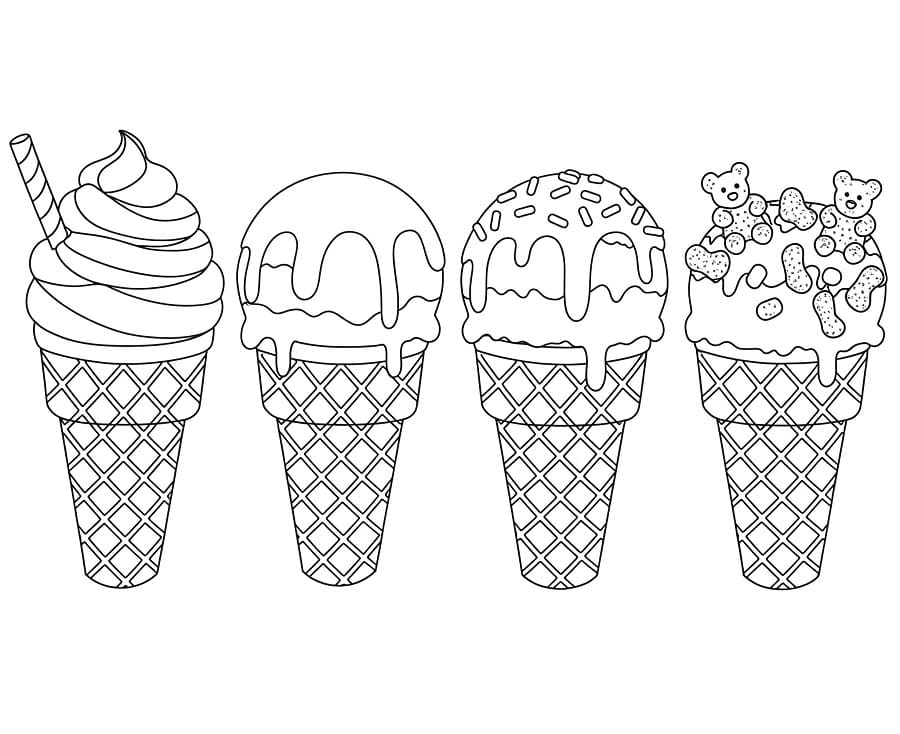 Gelato Immagine Stampabile da colorare