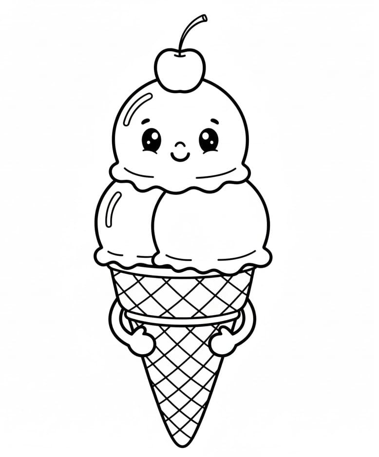 Gelato Semplice da colorare