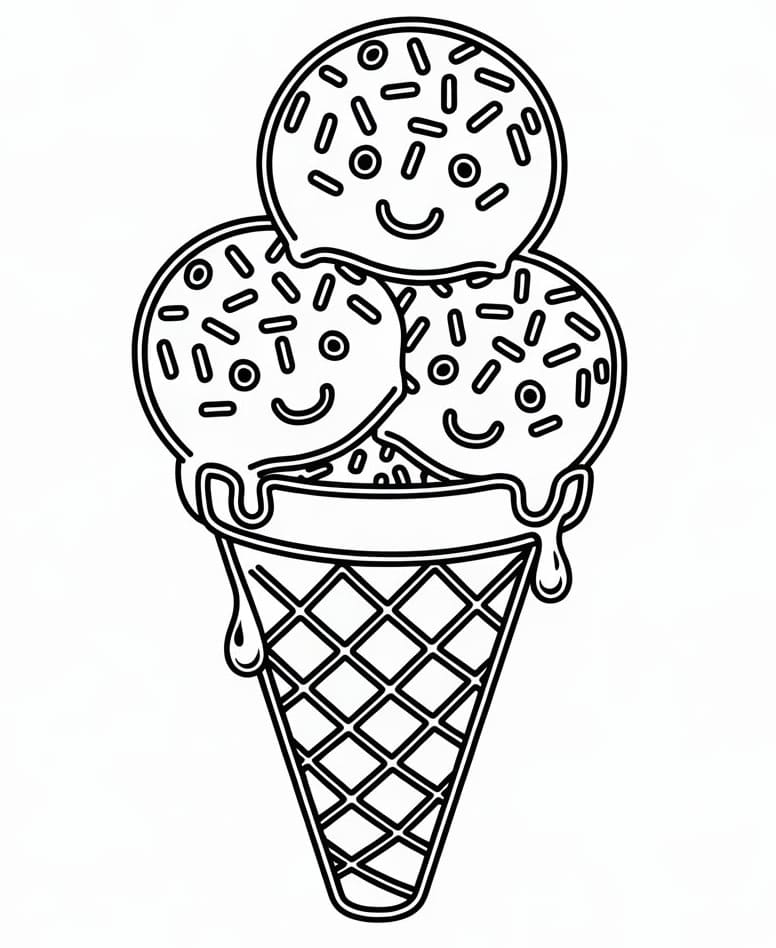 Gelato Stampabile Gratis da colorare