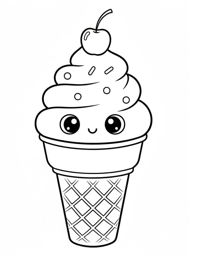 Gelato Stampabile per Piccoli da colorare