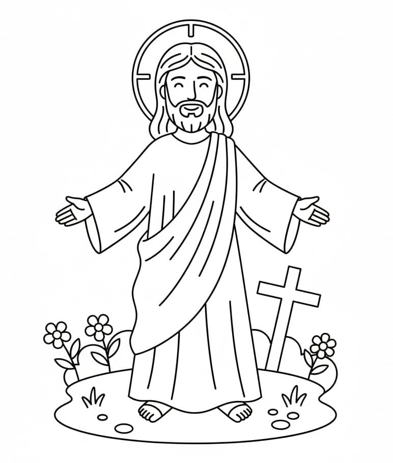 Gesù facile da colorare