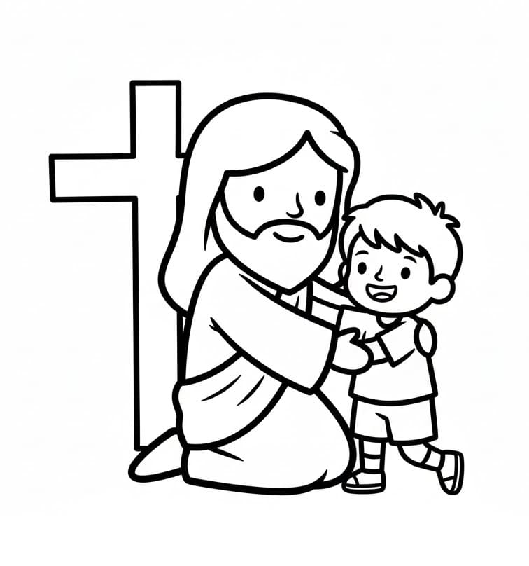 Gesù gratuito per bambini da colorare