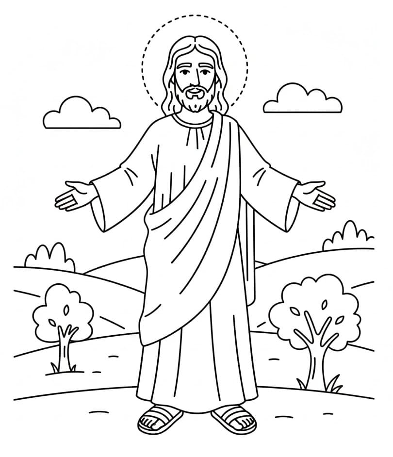 Gesù meraviglioso da colorare