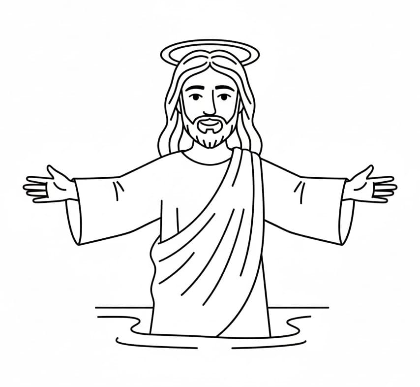 Gesù semplice da colorare