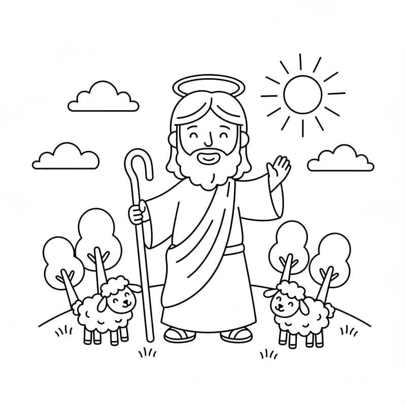 Gesù stampabile gratuito da colorare