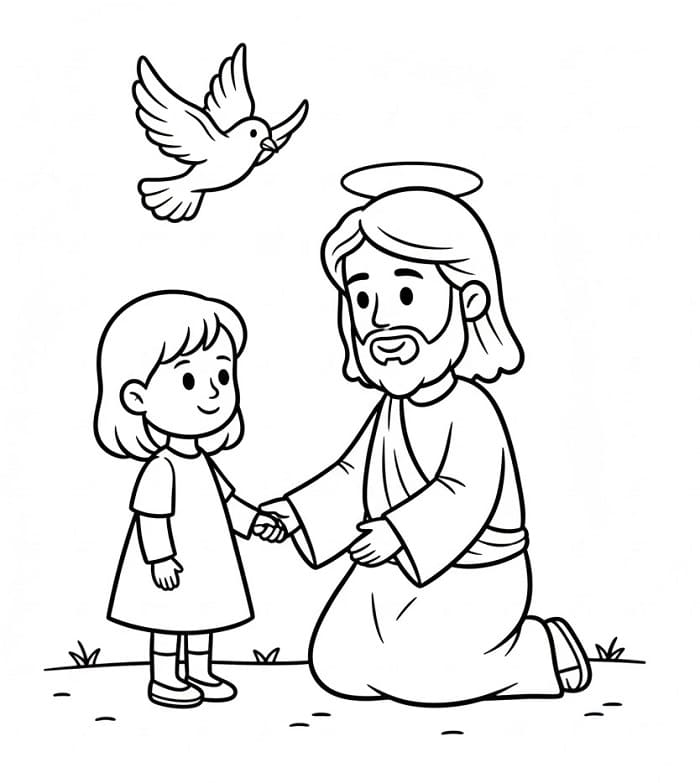 Gesù stampabile per bambini da colorare