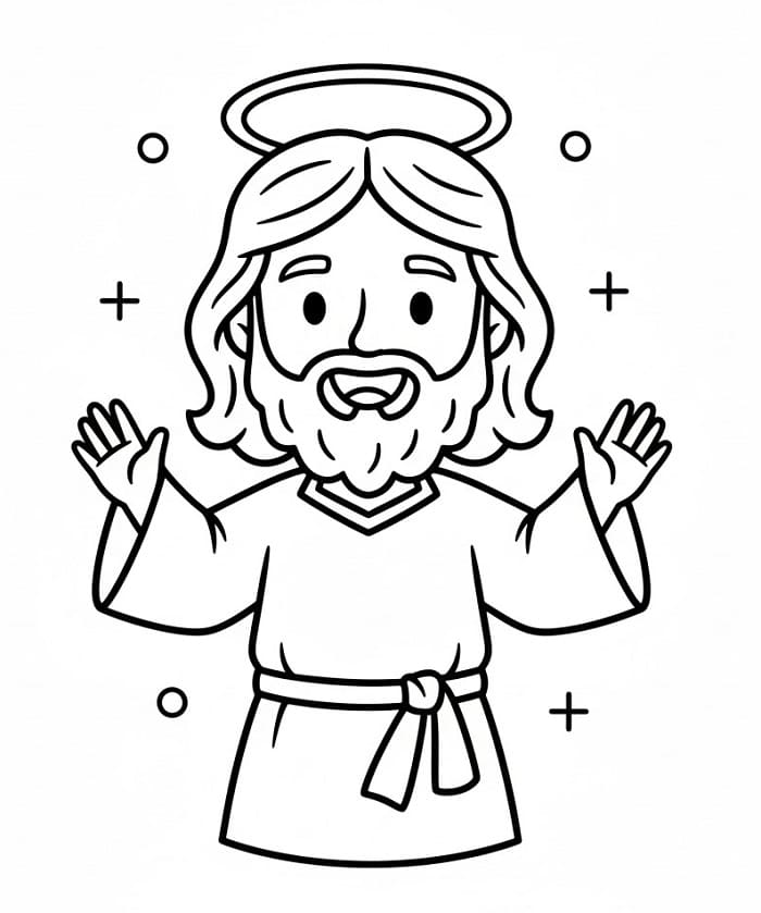 Gesù stampabile per i più piccoli da colorare