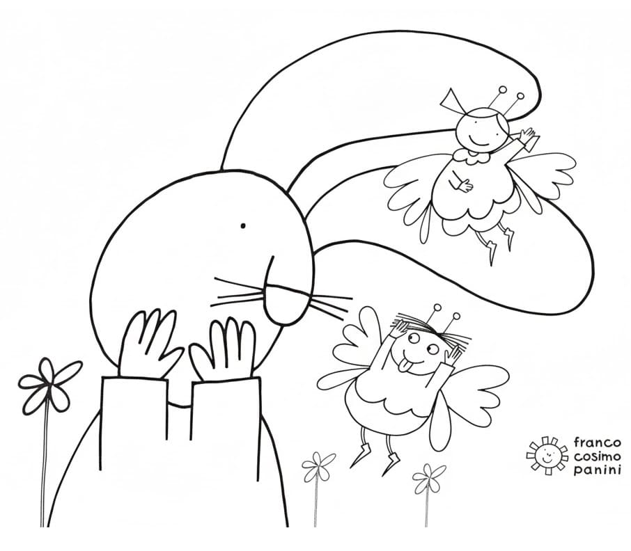 Giulio Coniglio Cartone da colorare