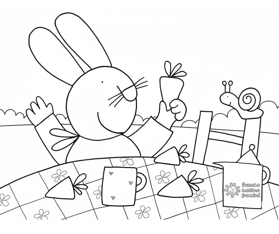 Giulio Coniglio Semplice da colorare
