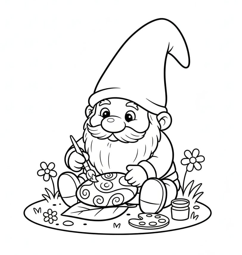 Gnomo Amichevole da colorare