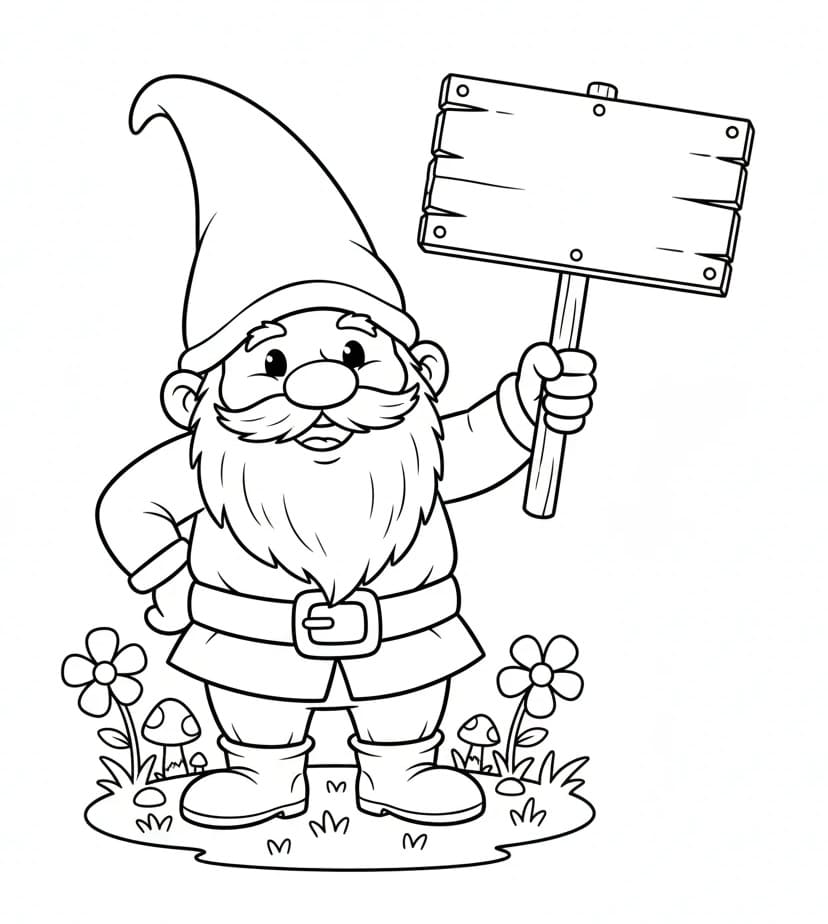 Gnomo Cartone da colorare