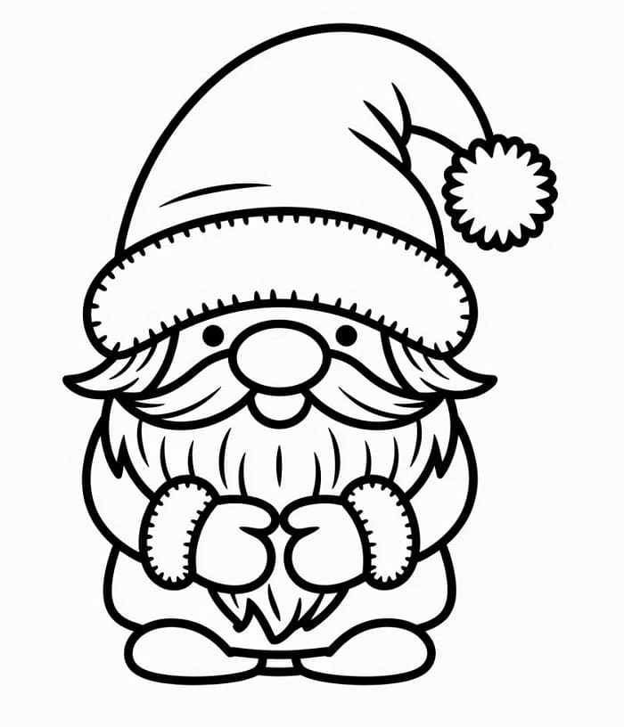 Gnomo Facile da colorare