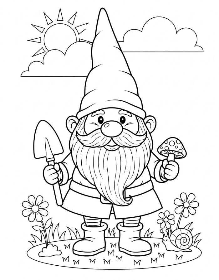 Gnomo Felice da colorare