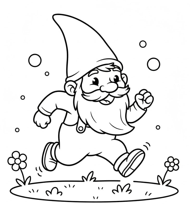 Gnomo che Corre da colorare