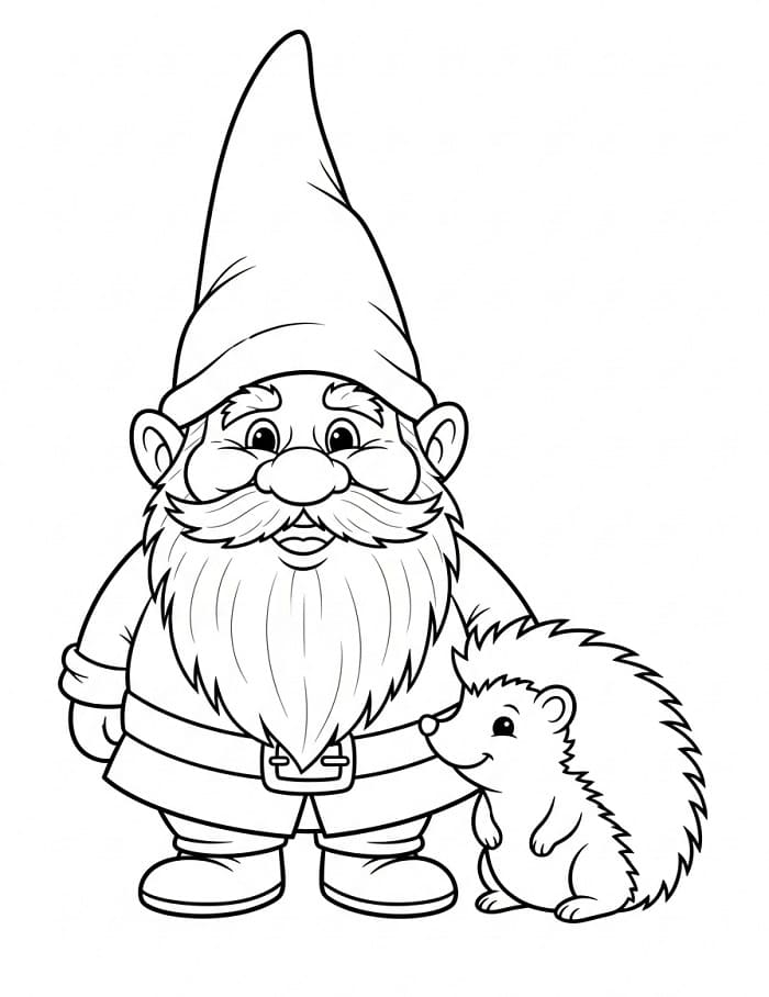 Gnomo e Riccio da colorare