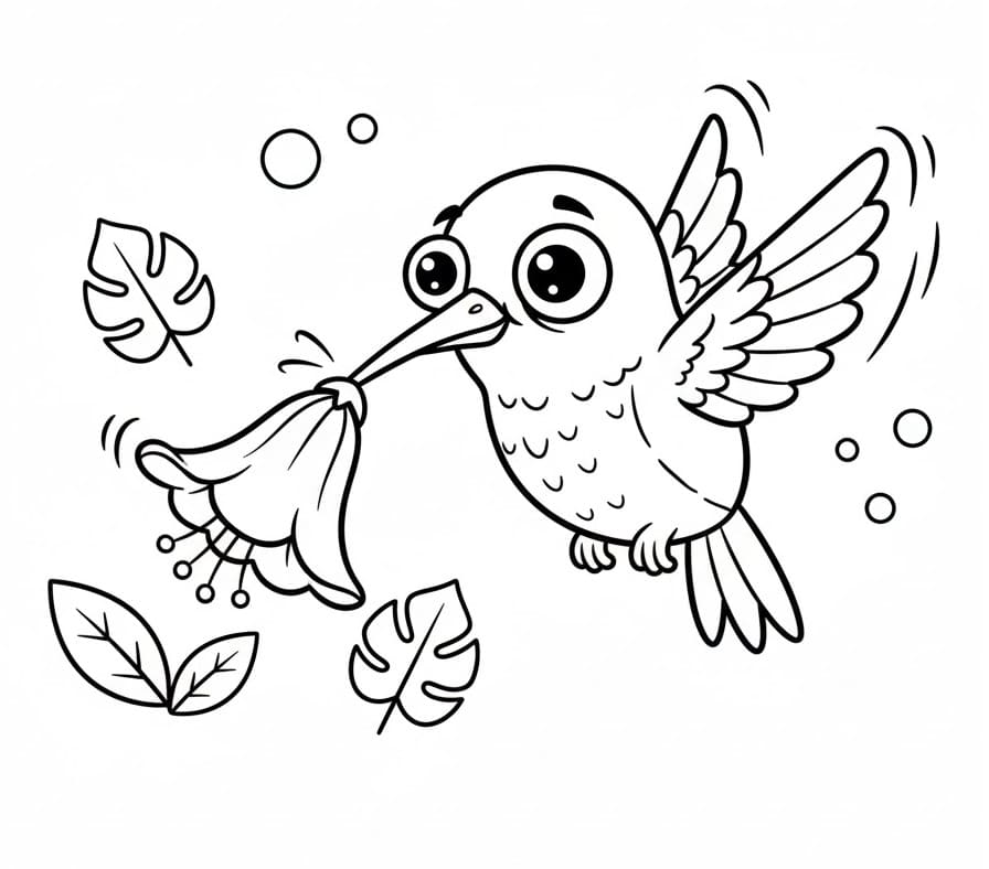 Gratis Colibrì per Bimbi da colorare
