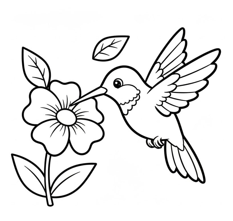 Gratis Immagine Colibrì da colorare