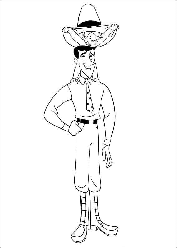 Gratis Immagine Curioso come George da colorare