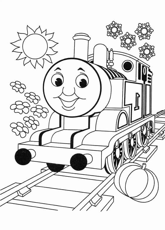Gratis Immagine Trenino Thomas da colorare