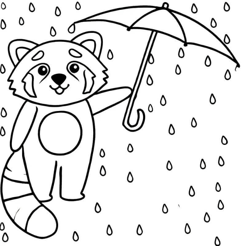 Gratis Panda Rosso da Stampare da colorare