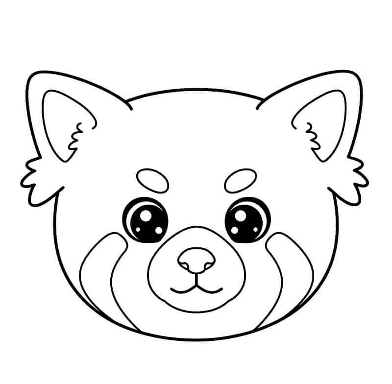 Gratis Panda Rosso per Bimbi da colorare