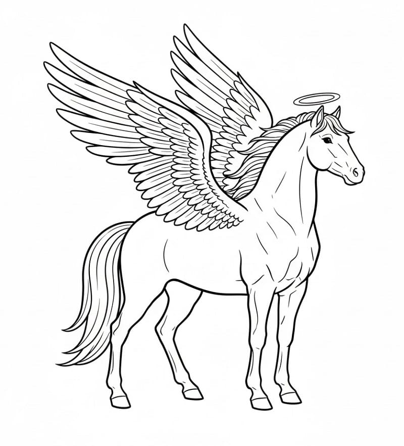 Gratis Pegaso Stampabile da colorare