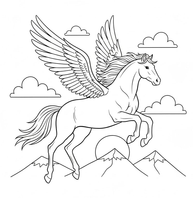 Gratis Pegaso da Stampare da colorare