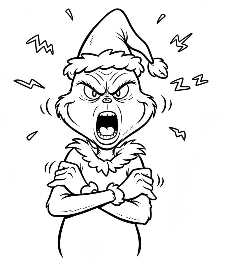 Grinch arrabbiato da colorare