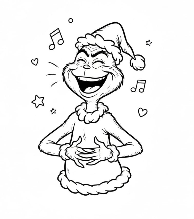 Grinch che ride da colorare